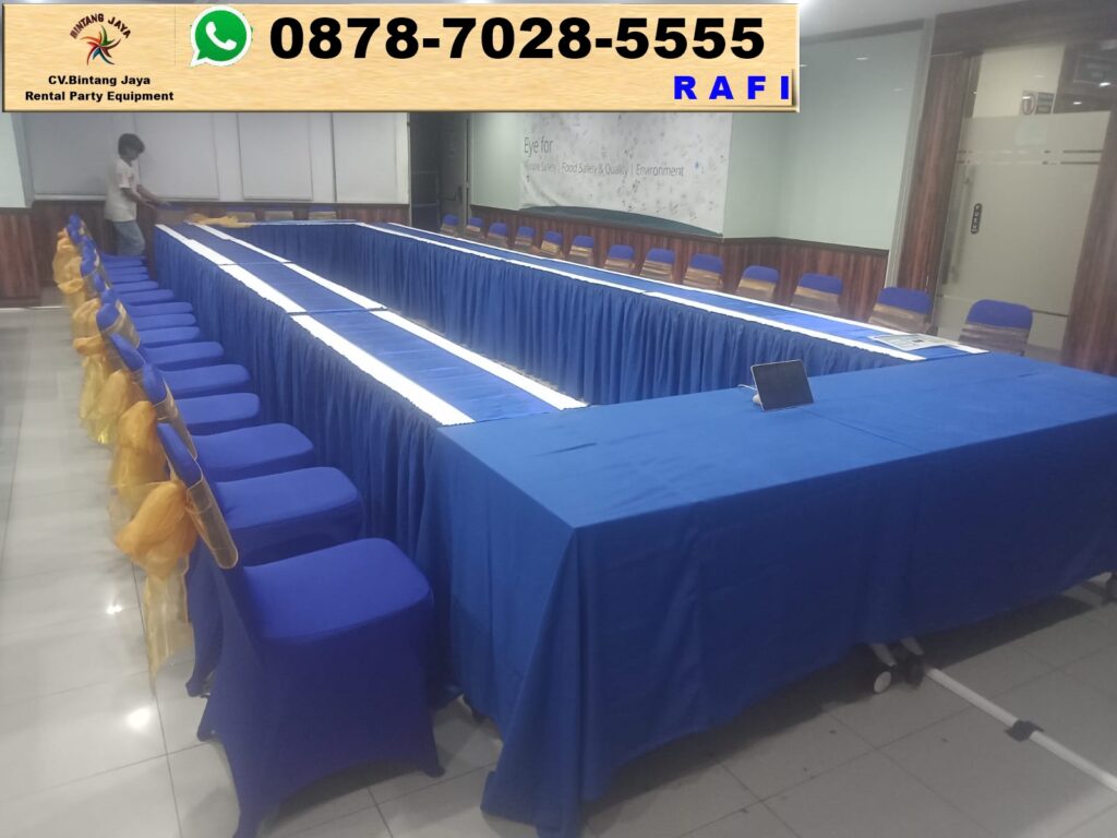 Solusi Sewa Meja Kotak Cover Biru Jakarta Pusat