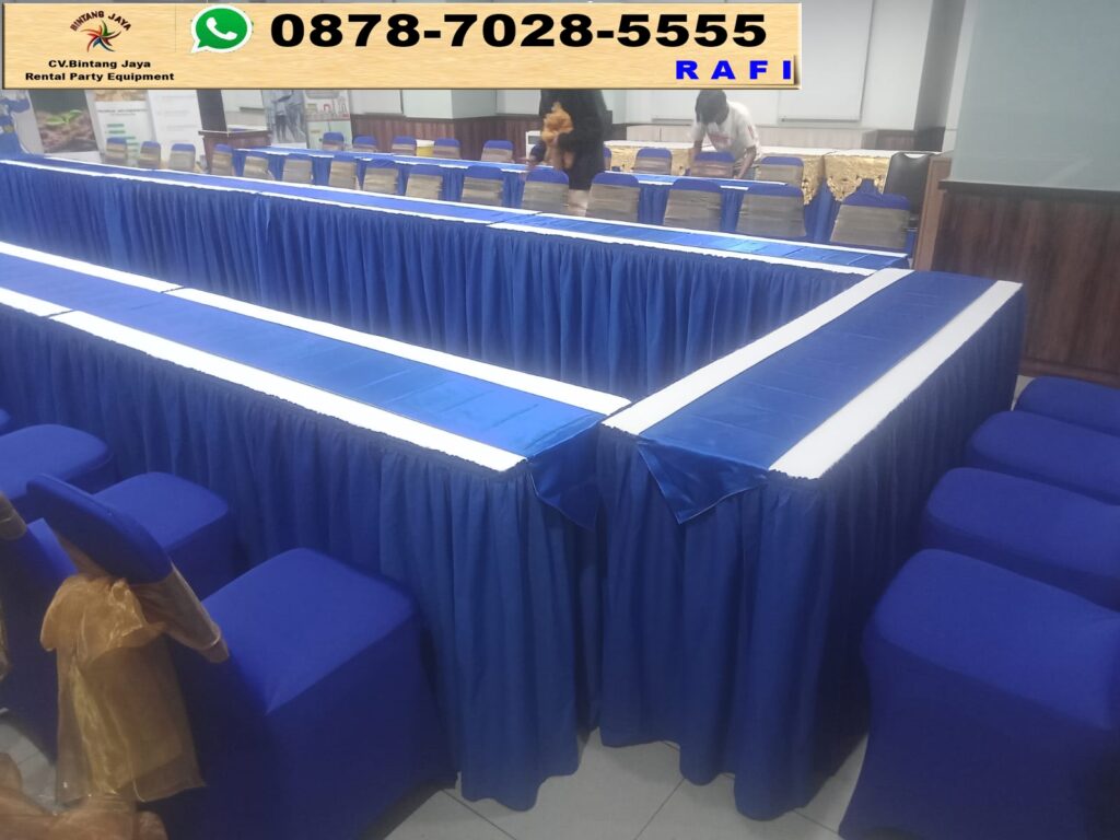 Solusi Sewa Meja Kotak Cover Biru Jakarta Pusat