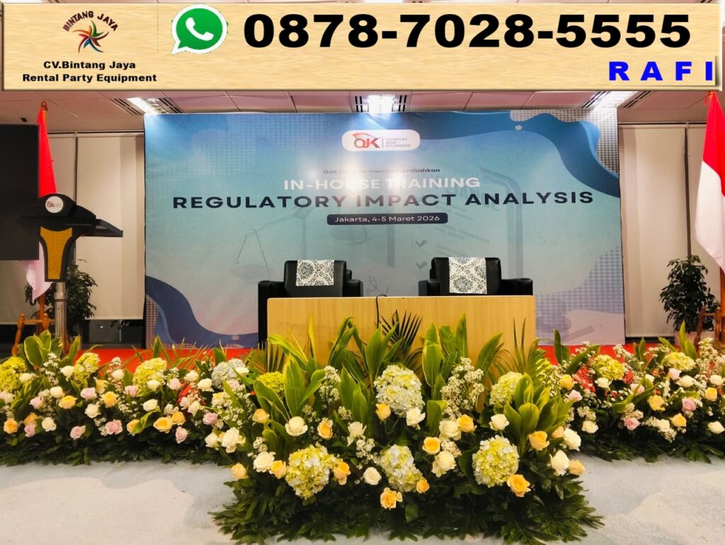 Layanan Sewa Meja IBM Set Futura Hitam Event Gedung Antam