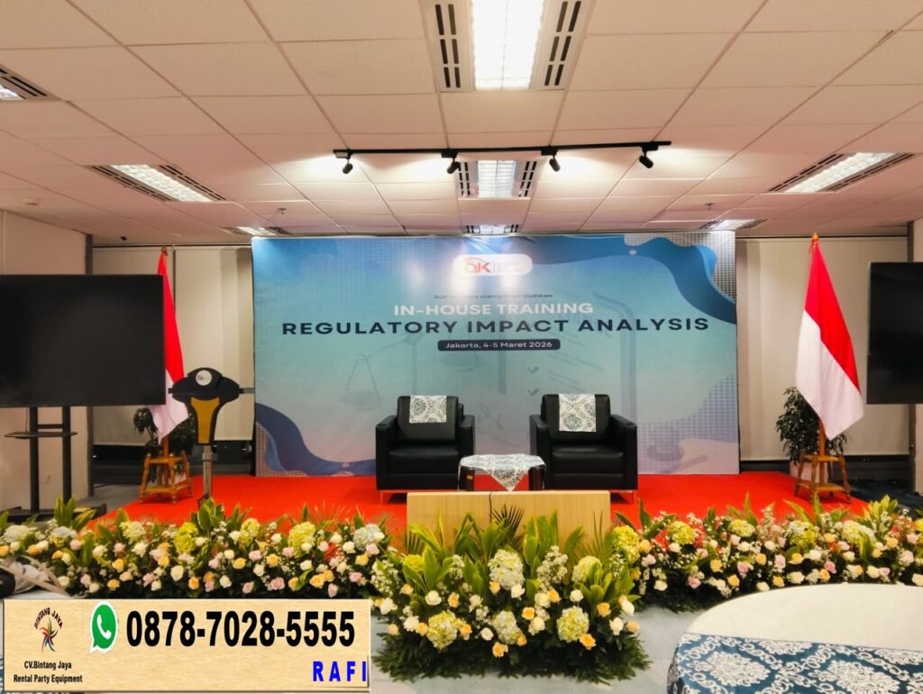 Layanan Sewa Meja IBM Set Futura Hitam Event Gedung Antam