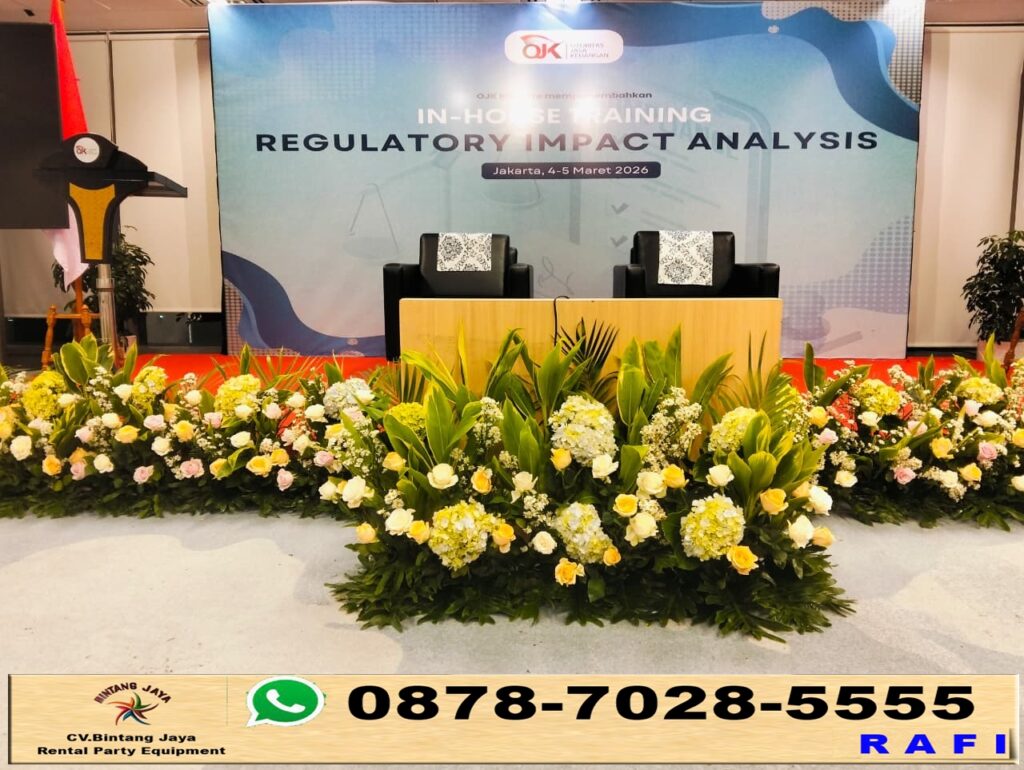 Layanan Sewa Meja IBM Set Futura Hitam Event Gedung Antam