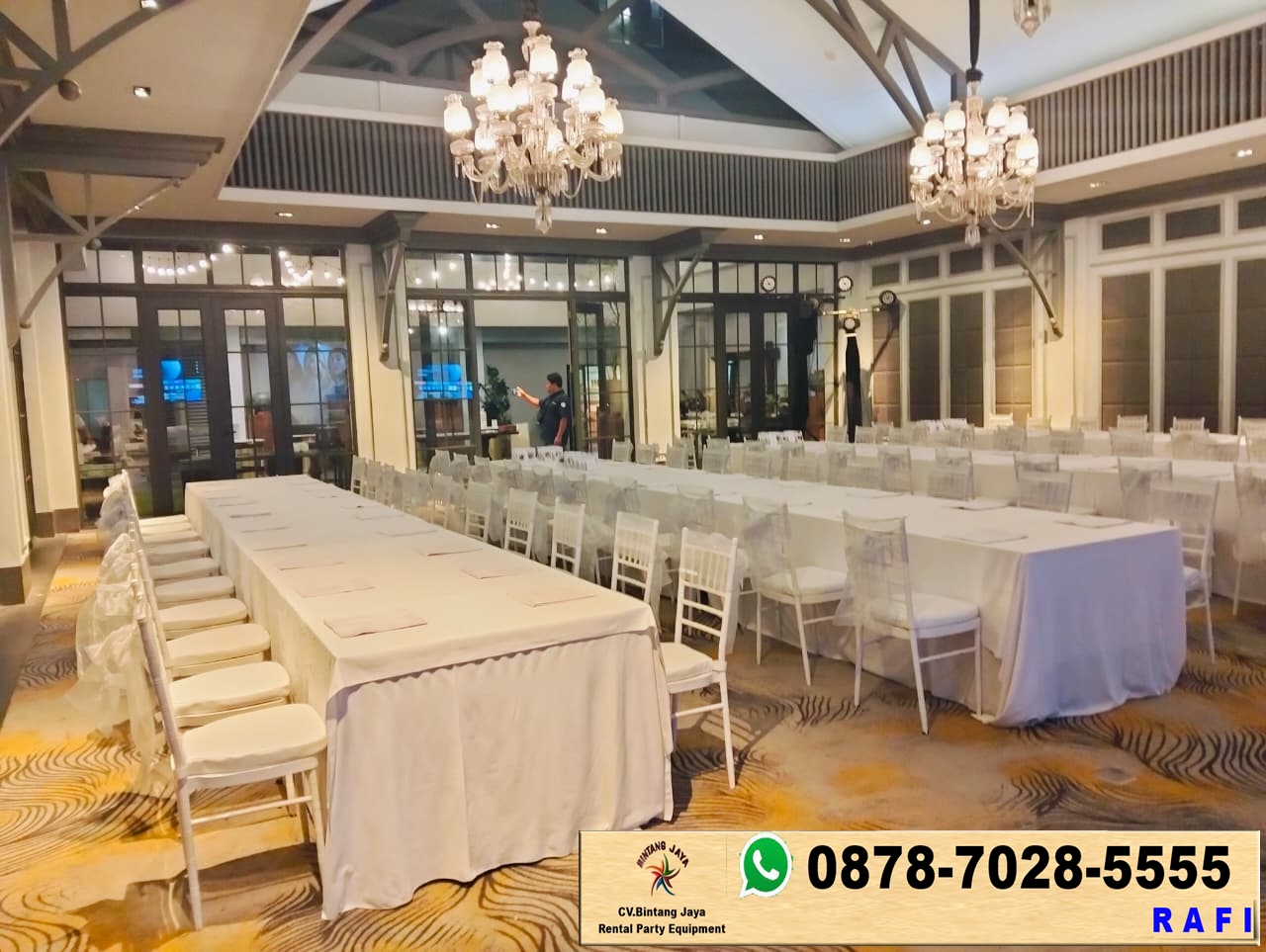 Sewa Meja Cover Putih Dan Kursi Tiffany Putih Jakarta