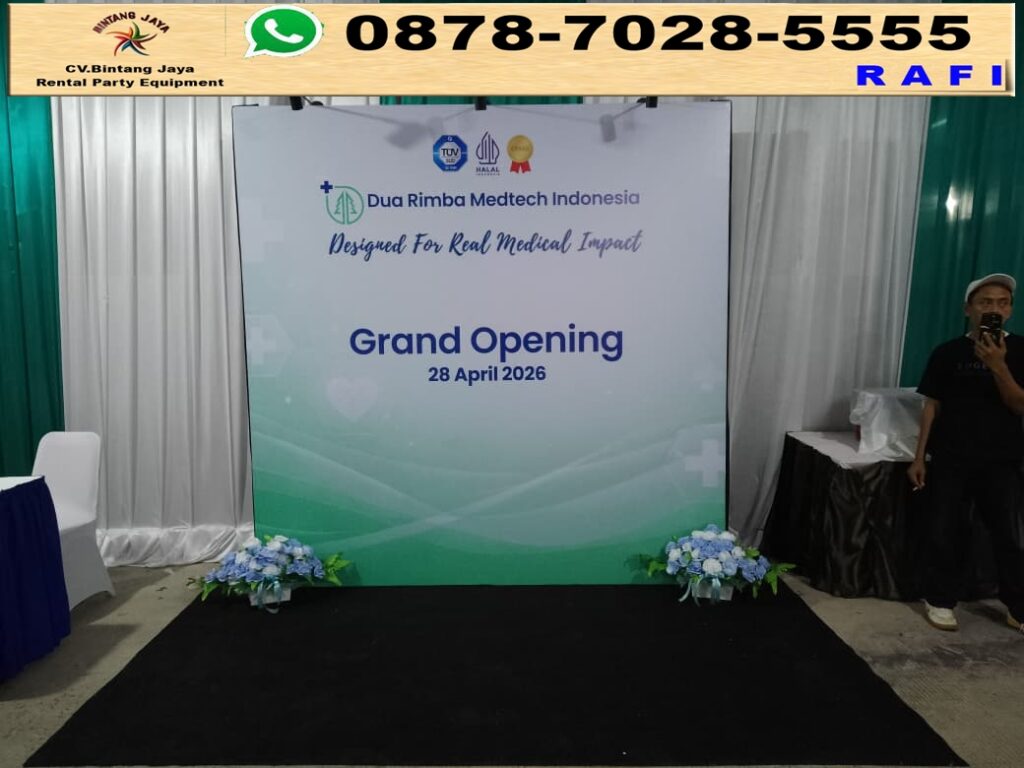 Paket Sewa Backdrop, Karpet, Futura, Meja IBM, Tenda & Meja Kaca Di Cikarang Bekasi