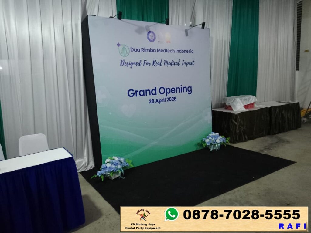 Paket Sewa Backdrop, Karpet, Futura, Meja IBM, Tenda & Meja Kaca Di Cikarang Bekasi