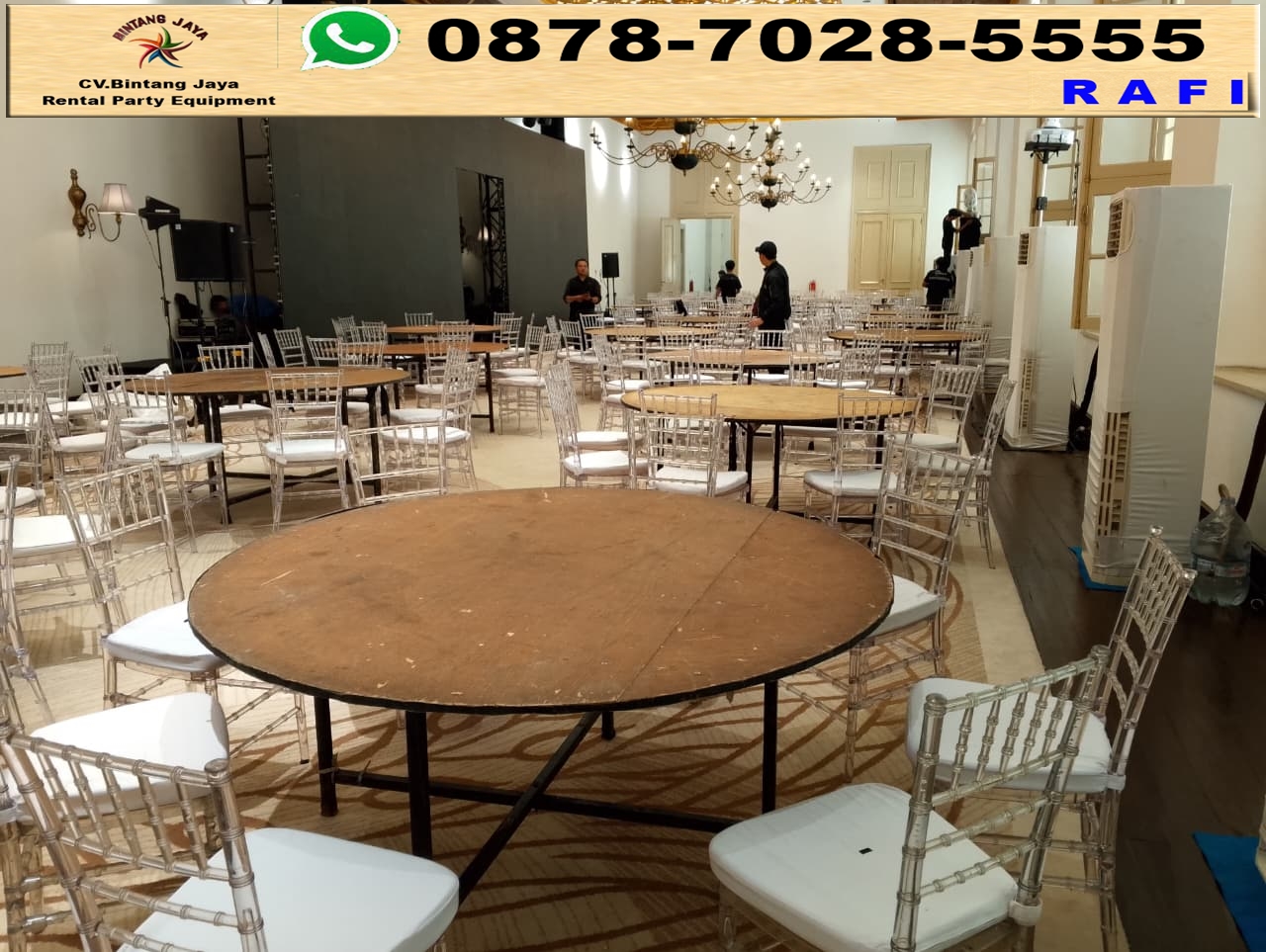 Paket Sewa Kursi Acrylic Tifany Plus Meja Bulat Tangerang