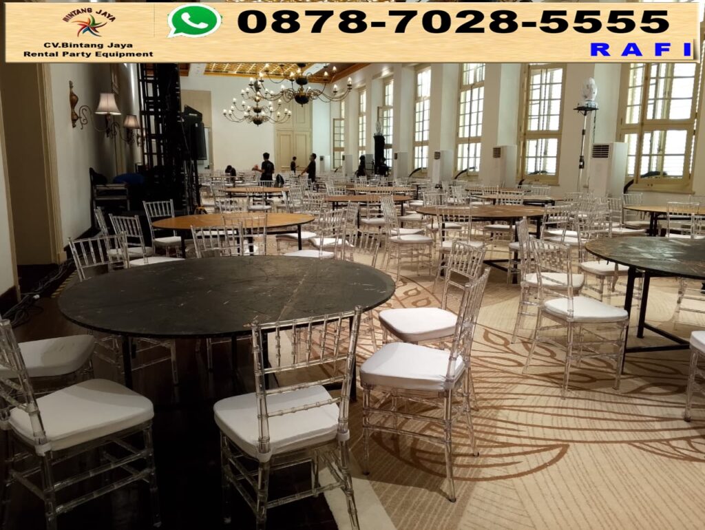 Paket Sewa Kursi Acrylic Tifany Plus Meja Bulat Tangerang