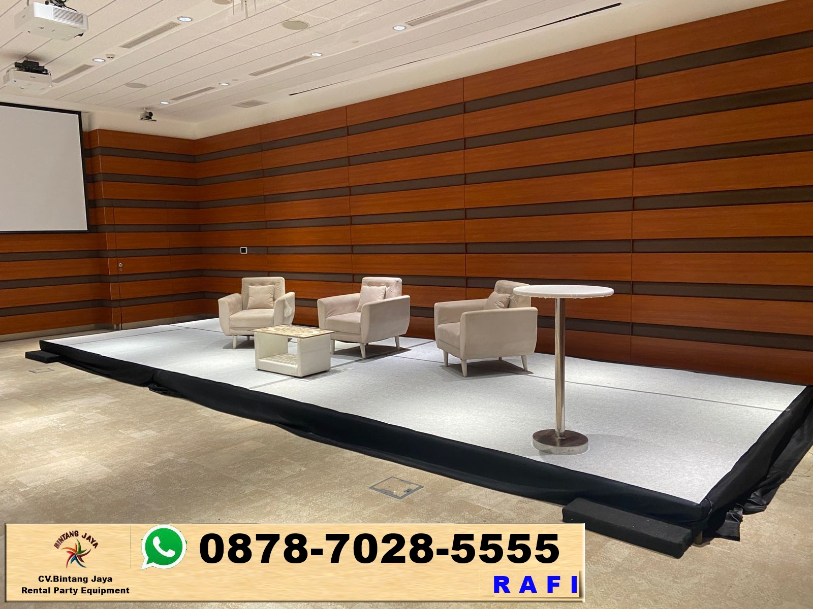 Paket Sewa Sofa Plus Panggung Dan Meja Bundar Set Kursi Jakarta