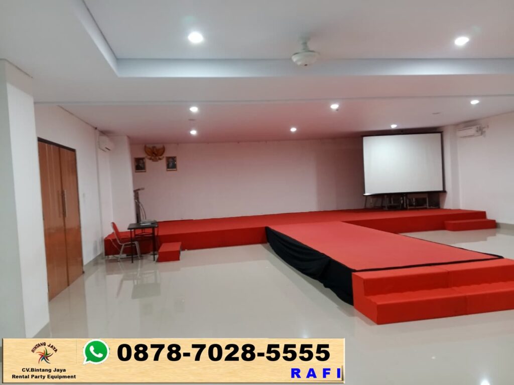Sewa Panggung Cover Karpet Buana Merah Event Pelita Global Mandiri Bekasi