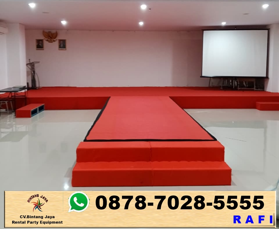 Sewa Panggung Cover Karpet Buana Merah Event Pelita Global Mandiri Bekasi