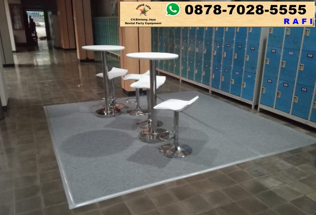 Rental MEJA BARSTOOL Putih Kursi BAR Kotak Jakarta