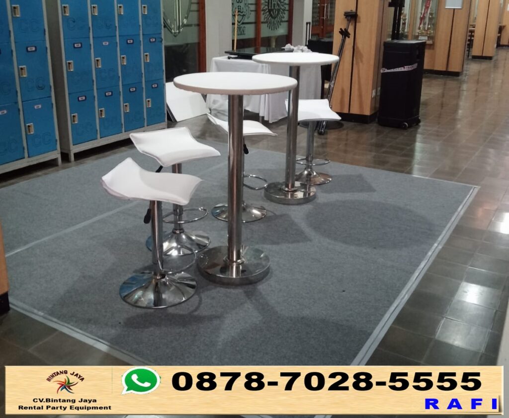 Rental MEJA BARSTOOL Putih Kursi BAR Kotak Jakarta