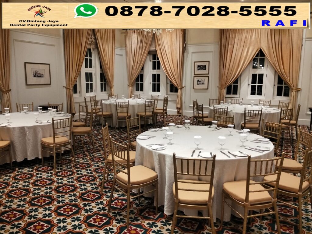 Rental ROUND TABLE GOLD Dan TIFFANY CHAIR Jakarta