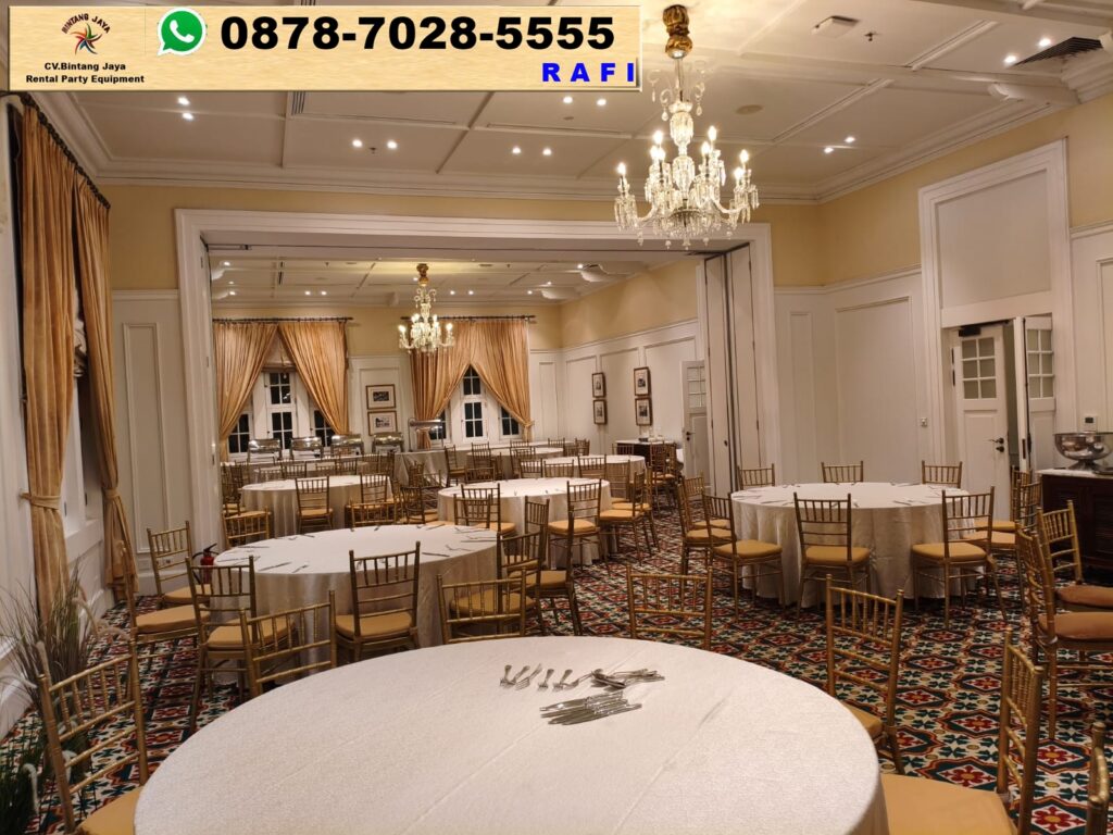 Rental ROUND TABLE GOLD Dan TIFFANY CHAIR Jakarta