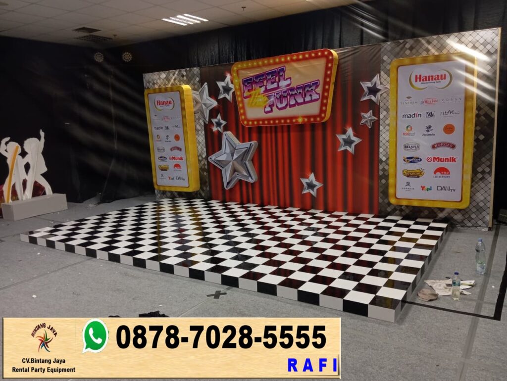 Sewa Dance Floor Fin Hpl Hitam Putih Event Di Curug Sangereng Serpong