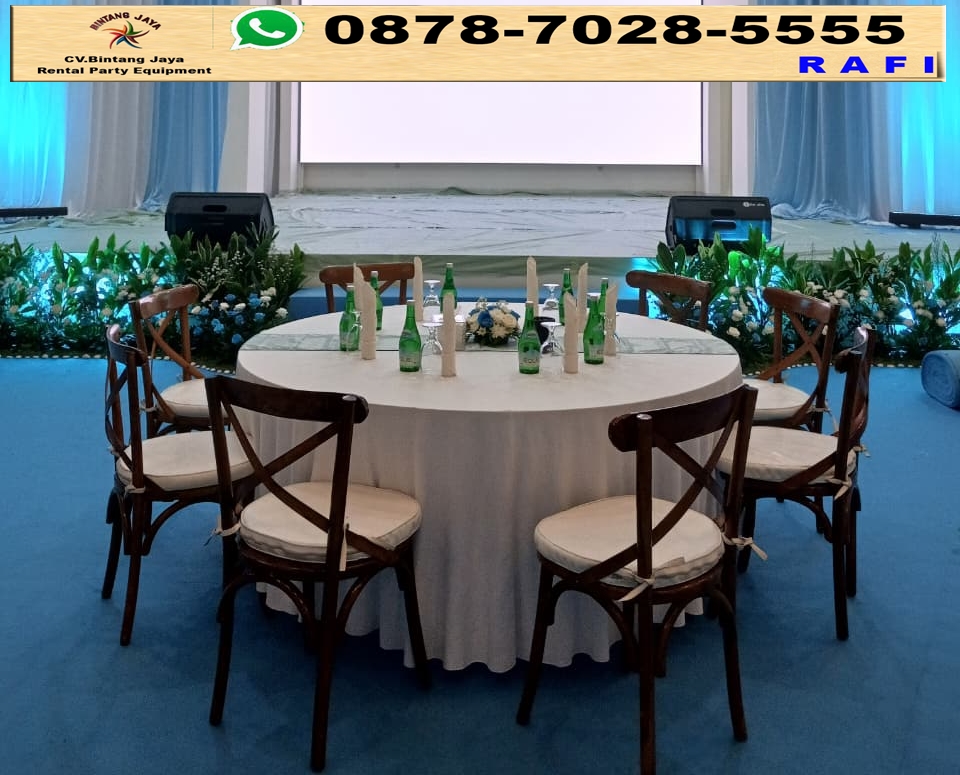 Sewa Round Table Set Kursi Kayu Dan Futura Di Cibubur