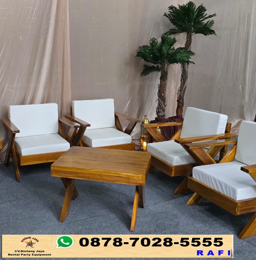 Sewa Sofa Out Door Dan Meja Kaki Silang Area Karawang