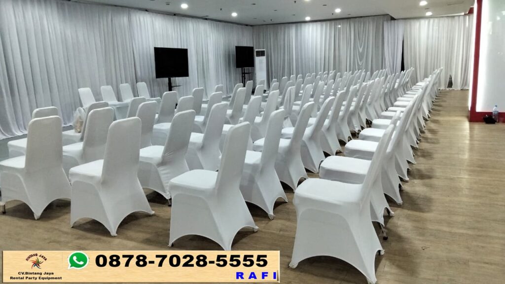 Sewa Tirai Putih, Karpet & Kursi Futura Event Telkom Jakarta