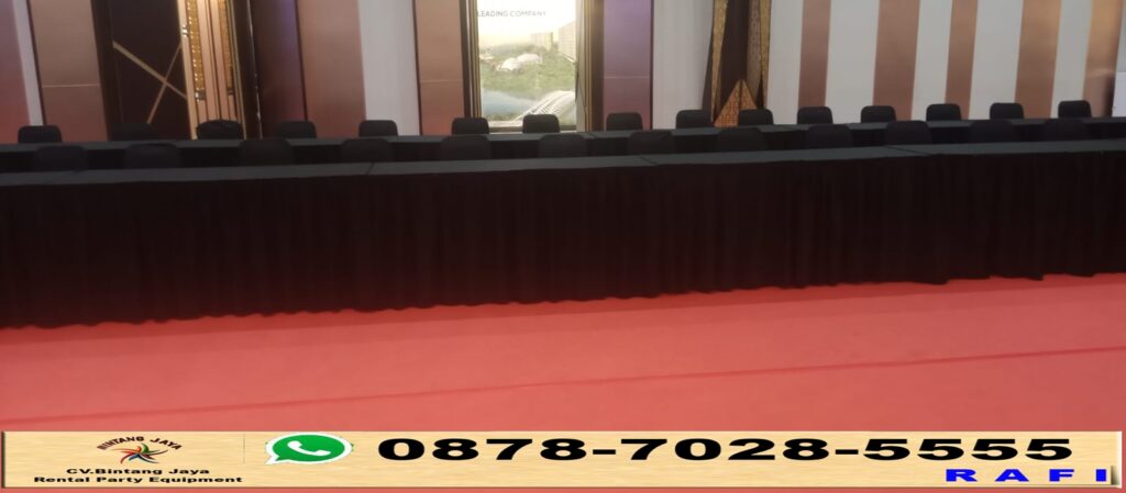 Rental Meja Dan Kursi Cover Hitam Bersih Wangi Jakarta