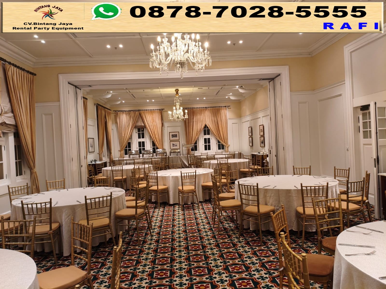 Rental Round table Gold Serta Tiffany chairs Jakarta1 Rental Round table Gold Serta Tiffany chairs Jakarta