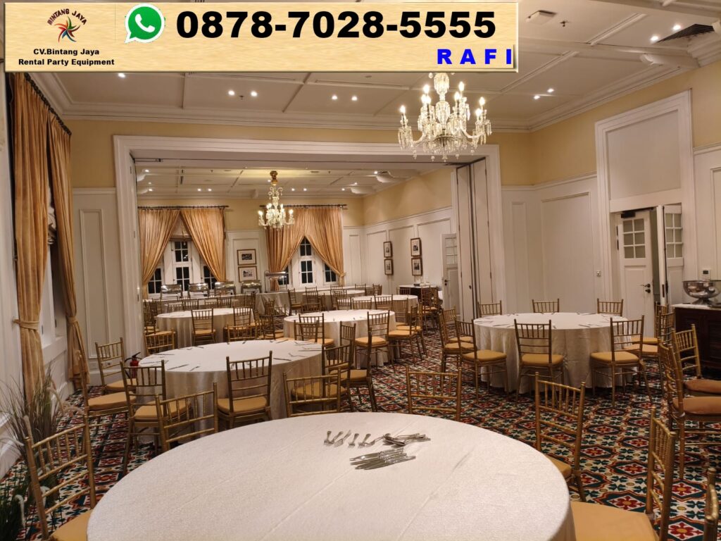 Rental Round table Gold Serta Tiffany chairs Jakarta