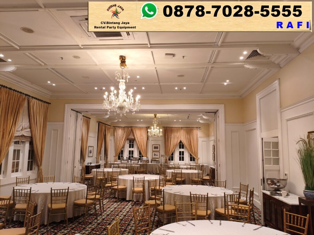 Rental Round table Gold Serta Tiffany chairs Jakarta