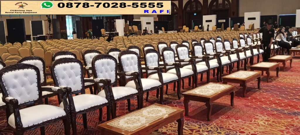 Sewa Armchair + Meja Vip Kayu Event Di Hotel Bidakara