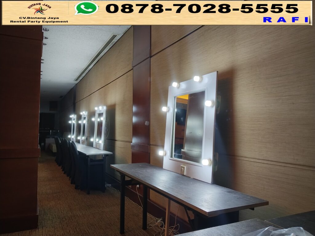 Sewa Cermin Rias Putih Plus Lampu Area Jakarta
