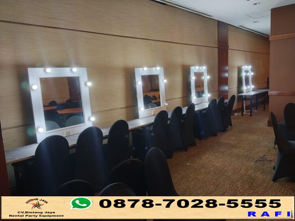 Sewa Cermin Rias Putih Plus Lampu Area Jakarta