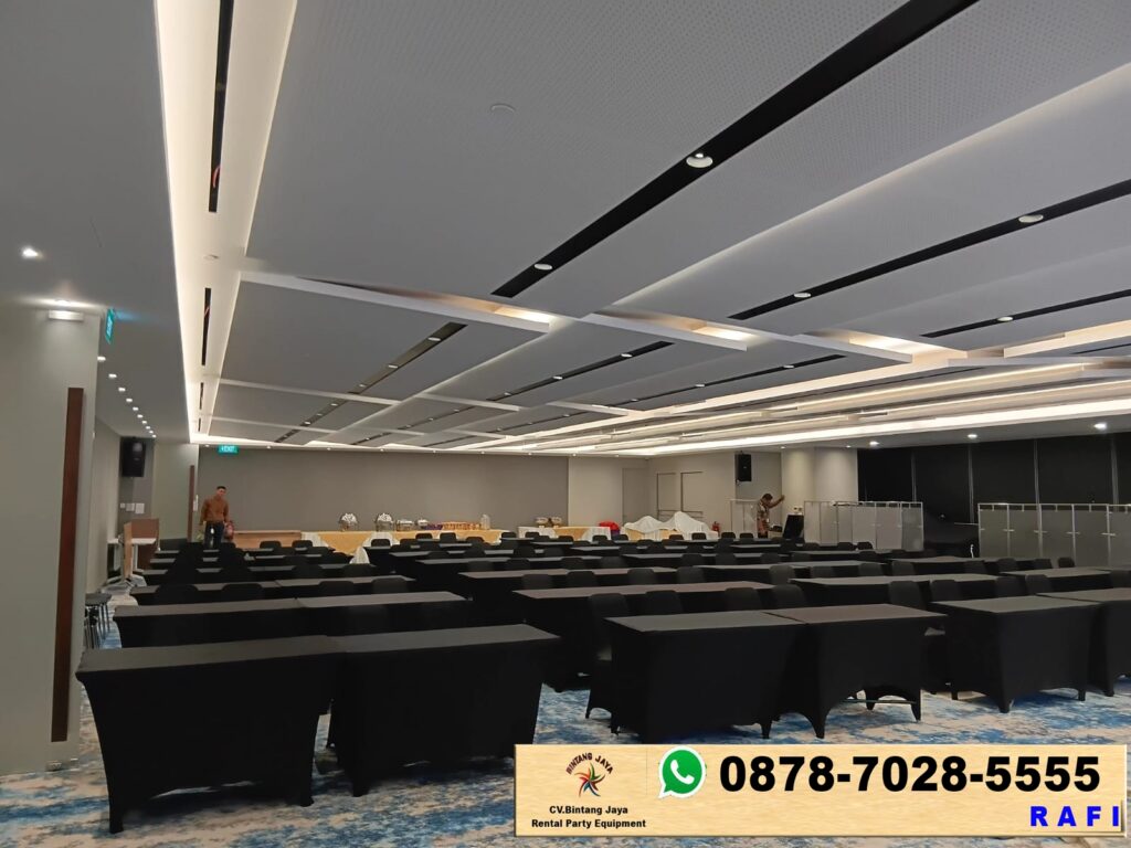 Sewa Meja Kotak Cover Hitam Event Pt Rucika