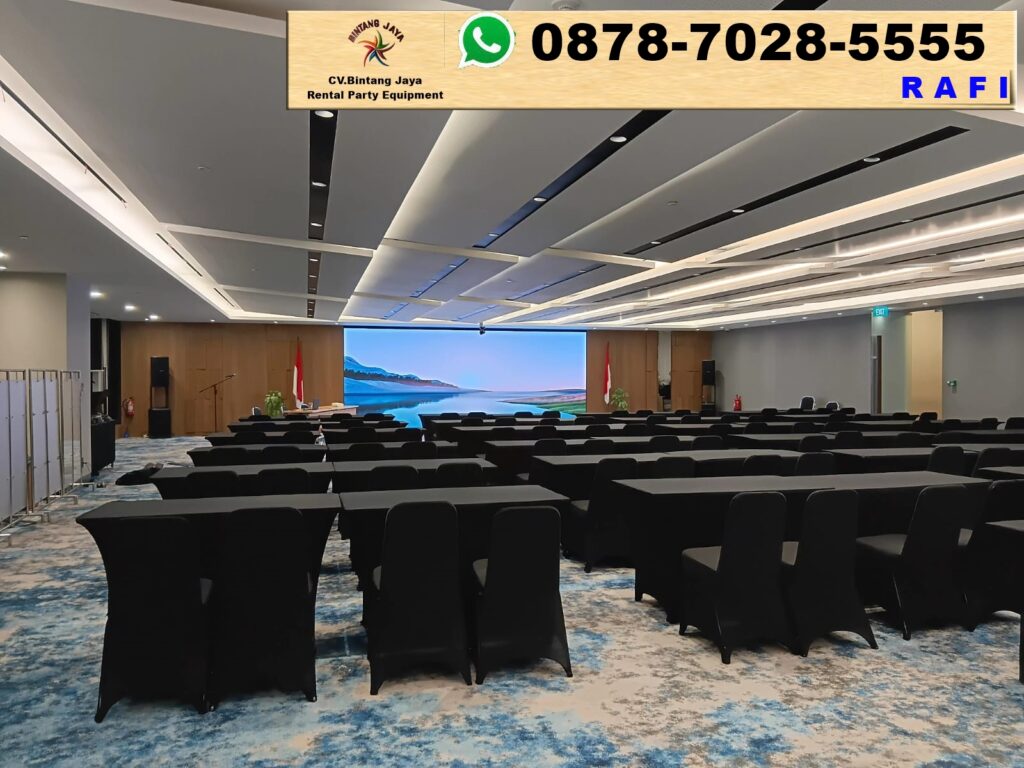 Sewa Meja Kotak Cover Hitam Event Pt Rucika