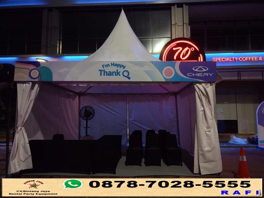 Sewa Tenda Sarnafil, Meja, Kursi Dan Misty Fan Area PIK