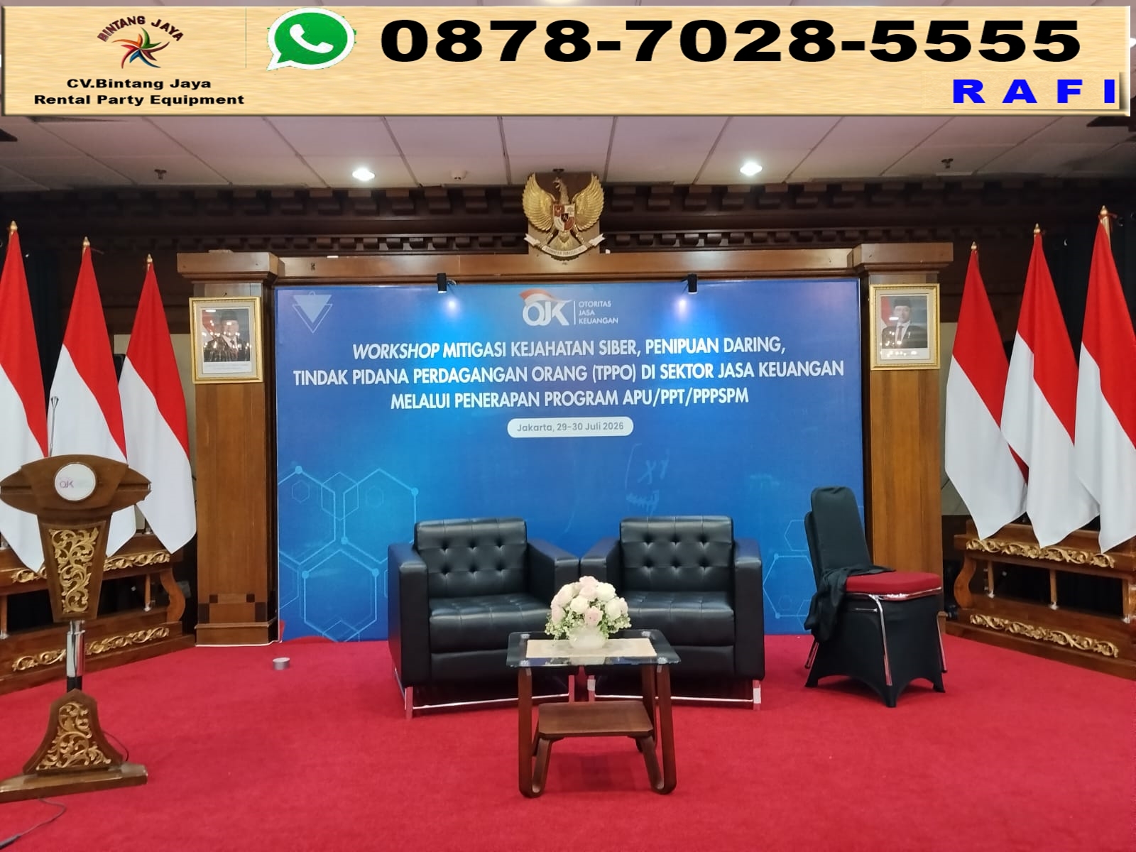 Rental Backdrop Plus Lampu Spot Light Jakarta