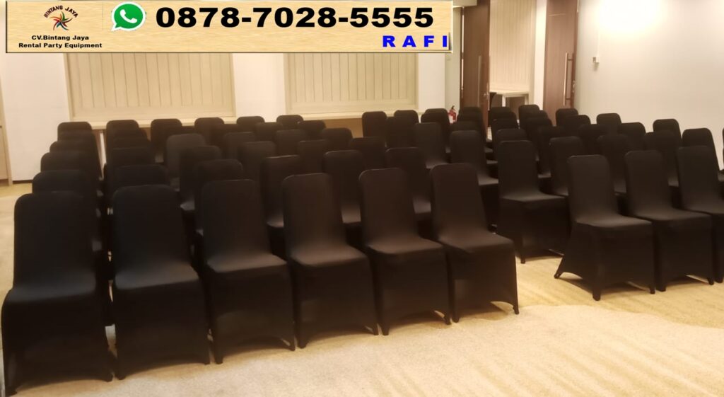 Rental Kursi Susun Stainless Sarung Kursi Hitam Jakarta