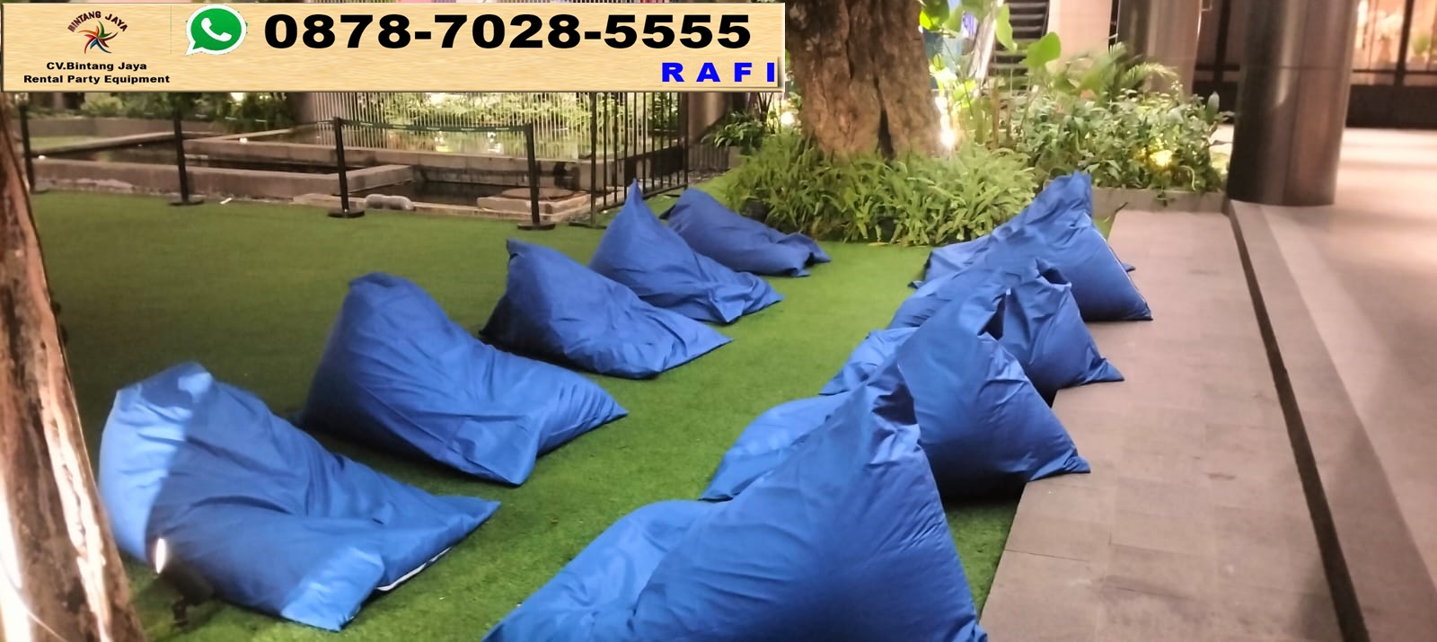 Rental Sewa Bean Bag Biru Bantal Lesehan Terbaru Di Jakarta