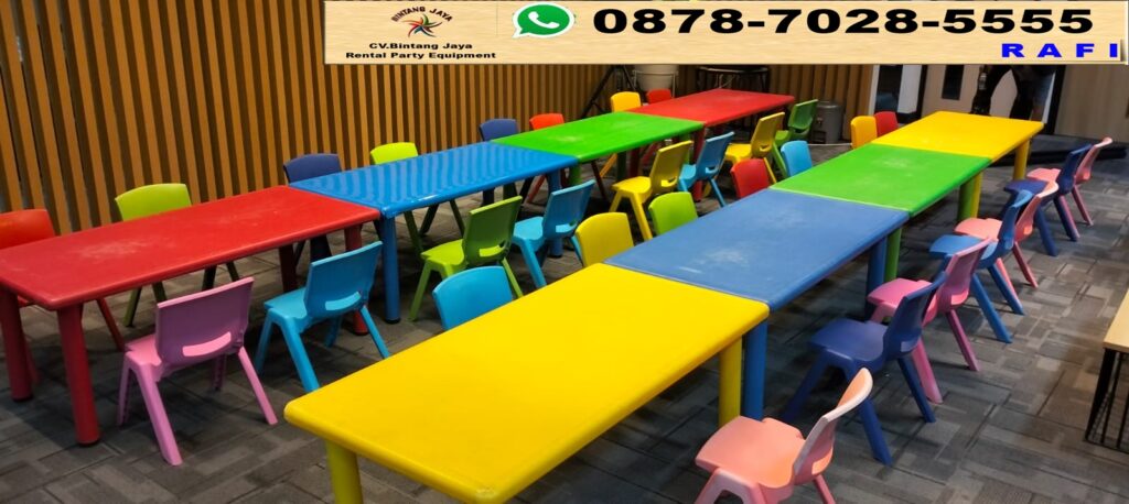 Sewa Meja Kursi Plastik Anak Event PT Brinks Ciputat Raya