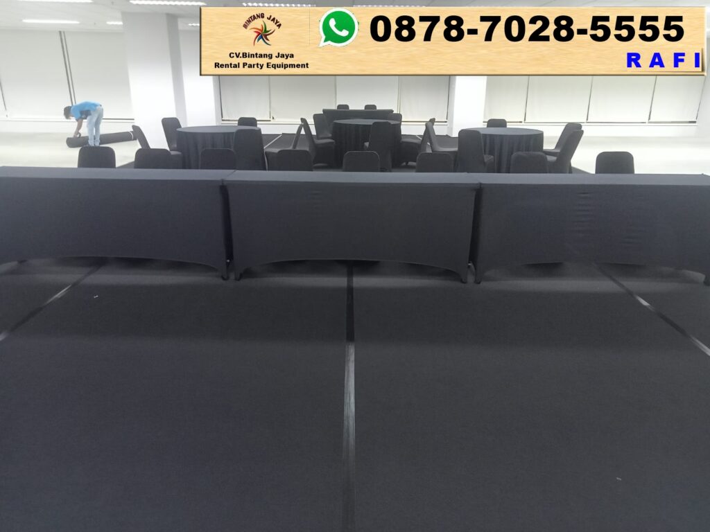 Sewa Karpet Hitam, Round Table, Kursi & Meja Cover Hitam Jakarta