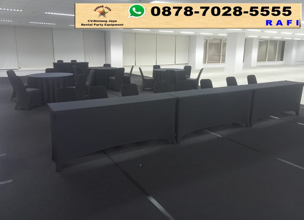 Sewa Karpet Hitam, Round Table, Kursi & Meja Cover Hitam Jakarta