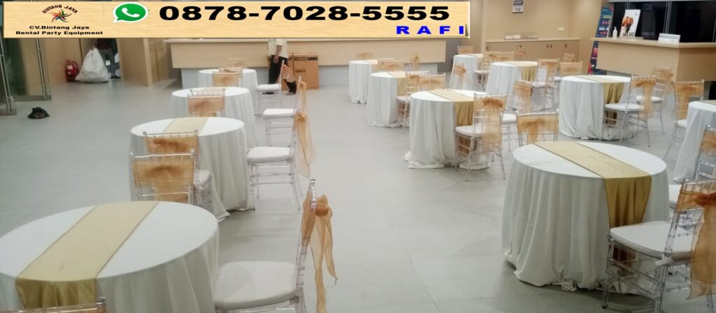 Sewa Meja Bundar D90cm Plus Kursi Acrylic Jakarta