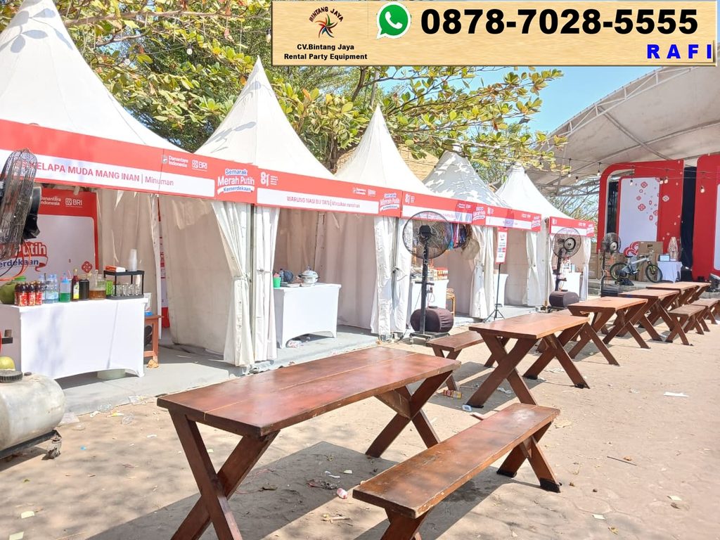 Vendor Sewa Tenda Kerucut Set Meja Kursi Taman Jakarta 0878-7028-5555