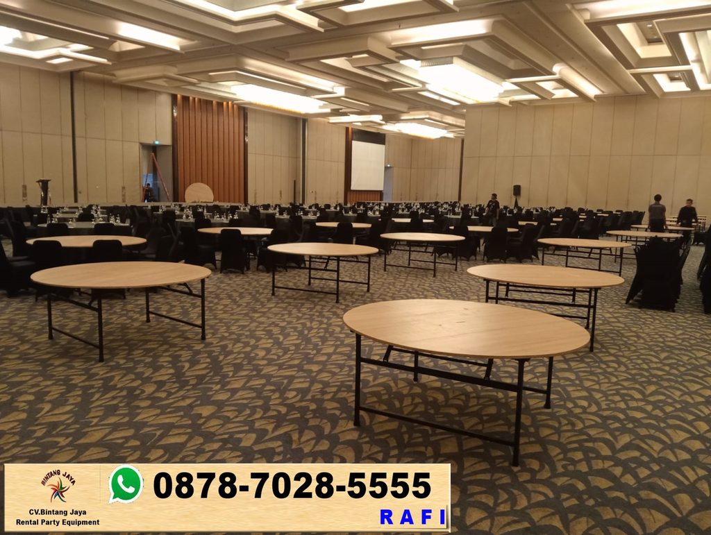 Rental Meja Bundar HPL Polos Jakarta 0878-7028-5555
