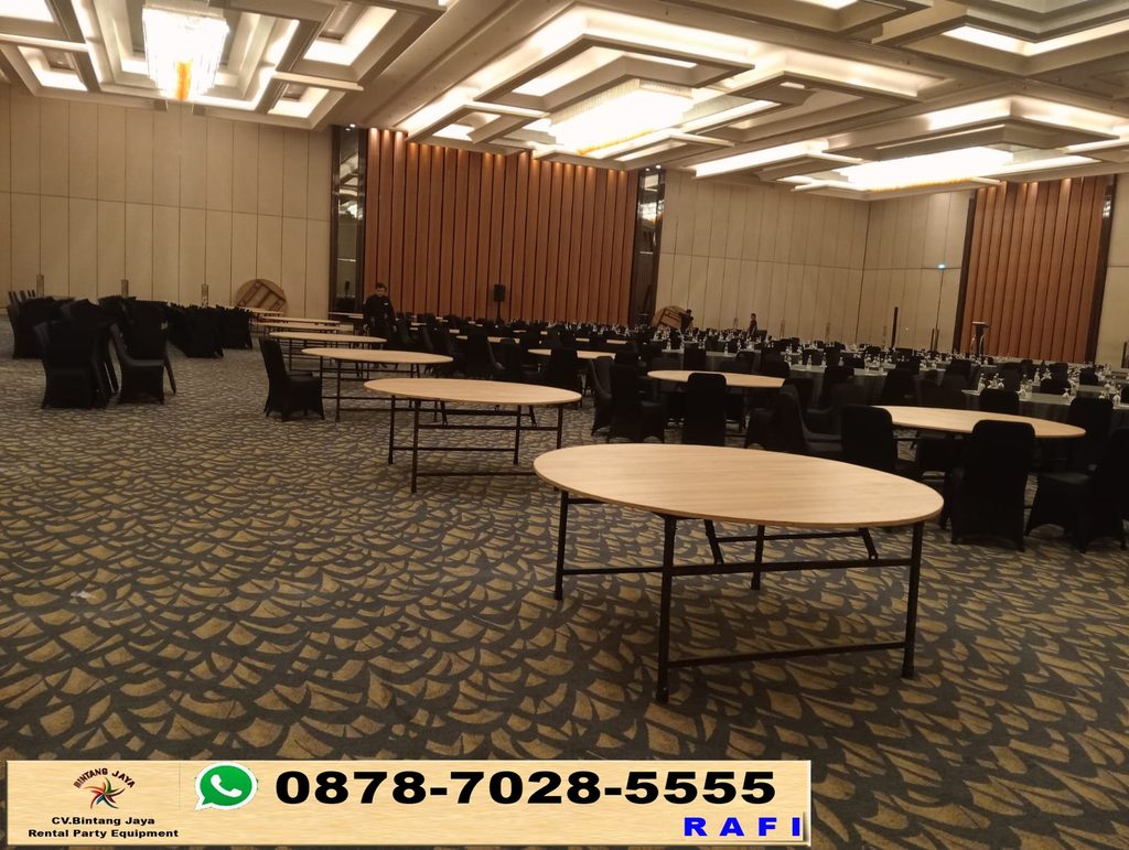Rental Meja Bundar HPL Polos Jakarta 0878-7028-5555