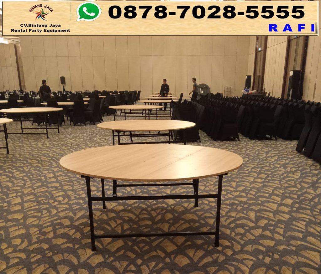 Rental Meja Bundar HPL Polos Jakarta 0878-7028-5555