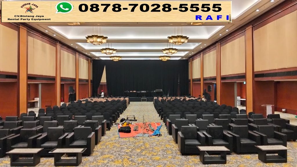 Rental Sofa Hitam Single Dan Meja Kaca VIP Jakarta 0878-7028-5555