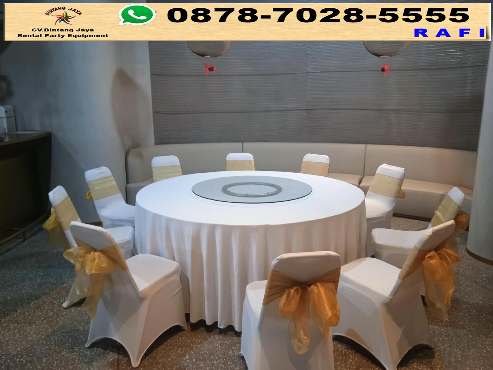 Sewa Round Table Set Lazy Suzzan Dan Kursi Jakarta
