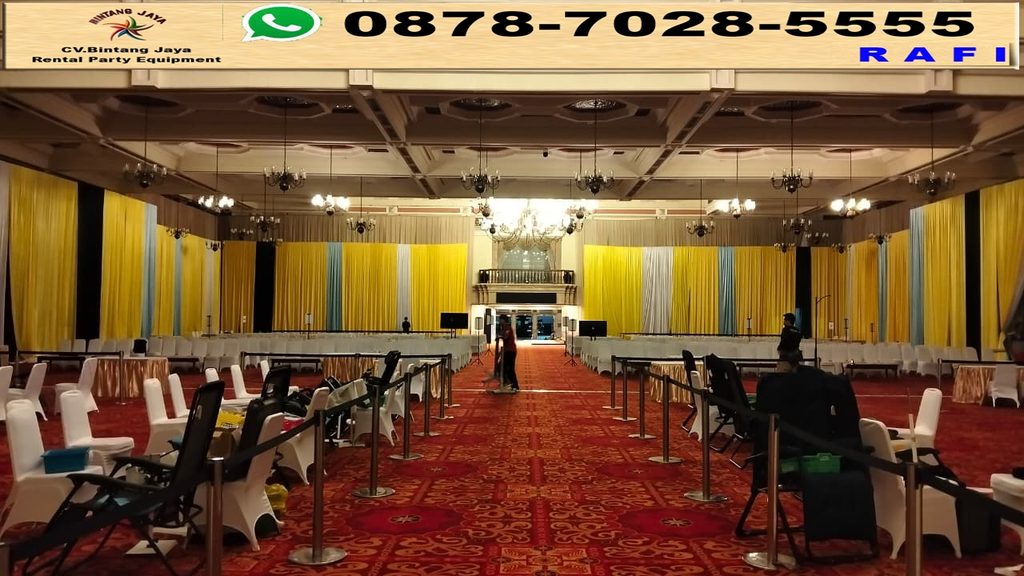 Sewa Tirai Gold Silver Putih Bahan Filamin Jakarta 0878-7028-5555
