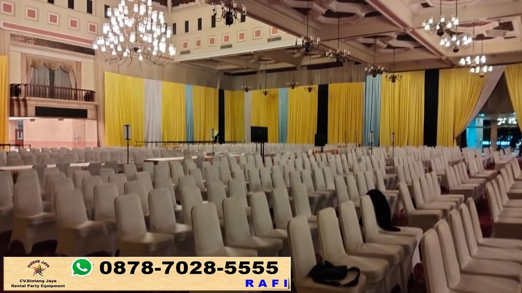 Sewa Tirai Gold Silver Putih Bahan Filamin Jakarta 0878-7028-5555