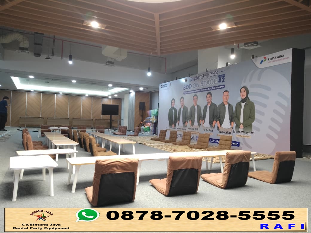 Rental Kursi Lesehan & Karpet Permadani Event Graha Pertamina Gambir Jakarta Pusat