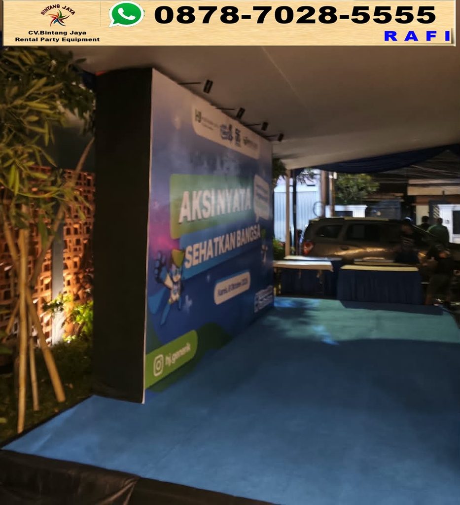 Sewa Backdrop flexy Event Di Apotek Roxy Jakarta Selatan