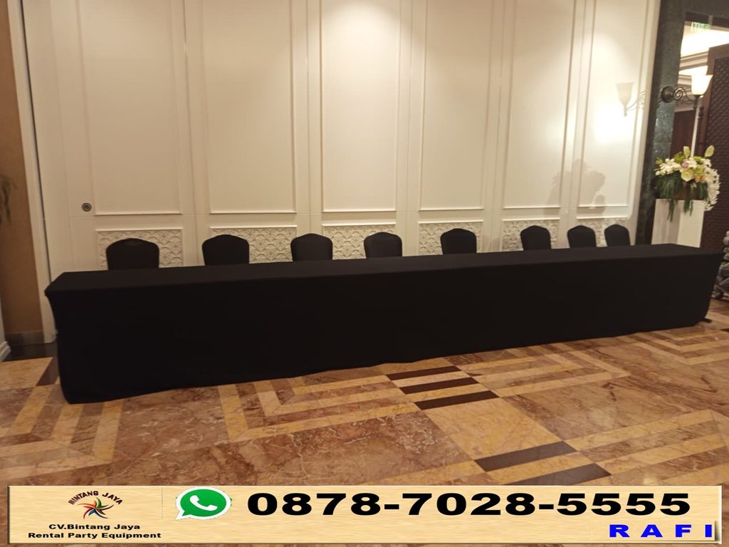 Sewa Meja, Cover Kursi Raja Dan Tiang Antrian Jaksel 0878-7028-5555