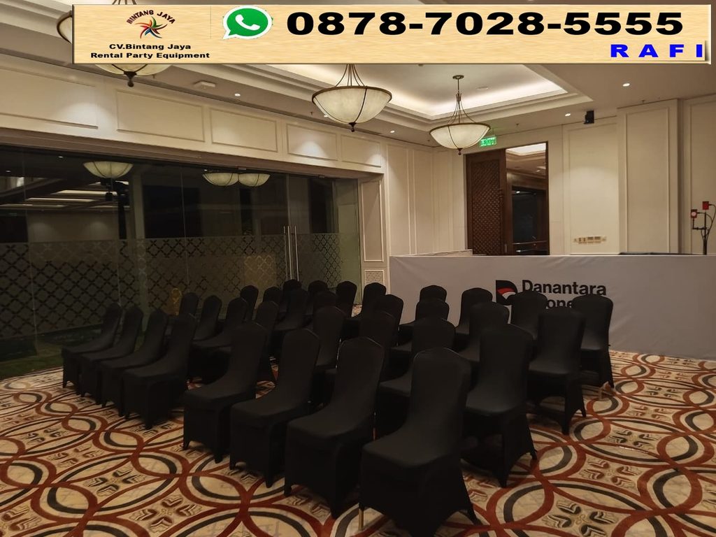 Sewa Meja, Cover Kursi Raja Dan Tiang Antrian Jaksel 0878-7028-5555